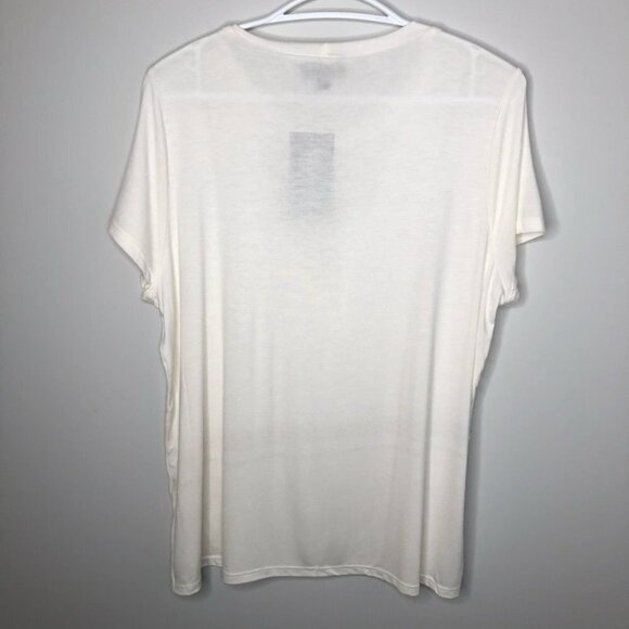 Modcloth White  Open Mind Lace V Neck Top Size‎ XL - Picture 5 of 7